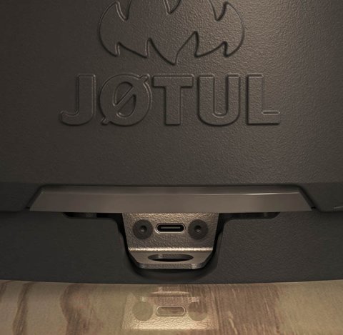 Yksityiskohta: Jøtul F 174:n USB-C-paikka Zensoricilla